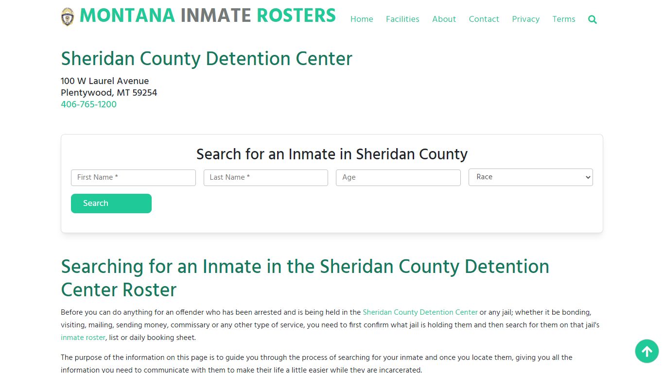 Sheridan County Jail MT: Inmate Search & Roster