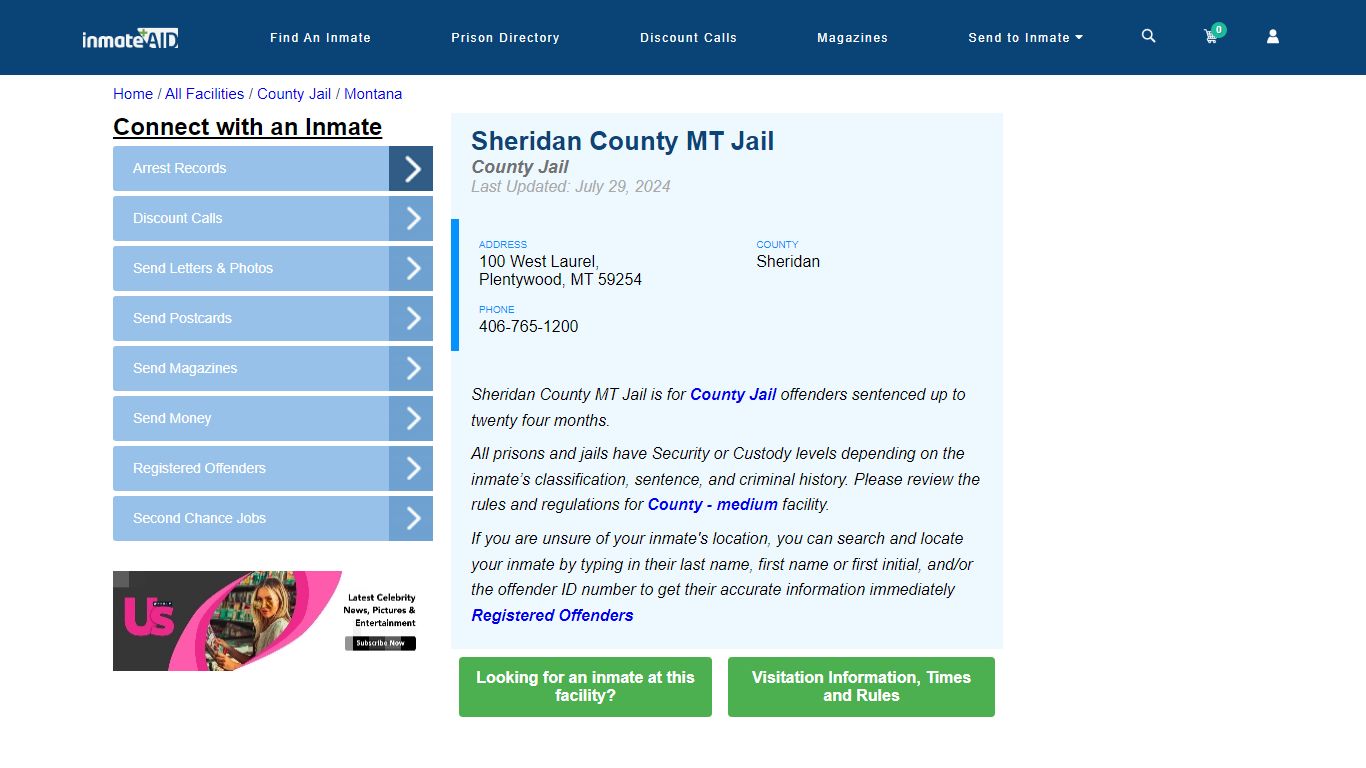 Sheridan County MT Jail - Inmate Locator